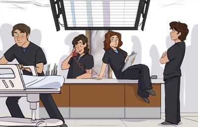 4 person sketch +BG - $105